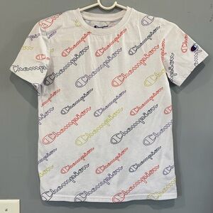 Champion Kids Short Sleeve Tee with Multicolor Logo Scribbles